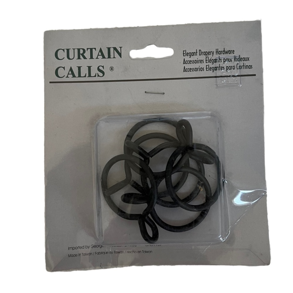 New Curtain Calls 6 black wrought iron decorative rings.